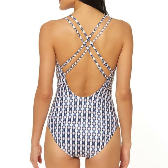 Jessica Simpson Multicolor Venice Beach Printed One-Piece Swimsuit, Size M - Picture 2 of 3